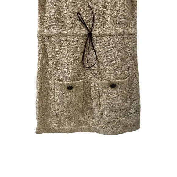 PRADA Boucle Drawstring Mini Dress NWT Small Oatmeal Brown Authentic New - Picture 5 of 16